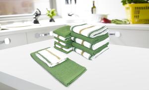 Kitchen Soft Goods including pot holders, kitchen towels, drying mats, placemats, napkins and tablecloths.