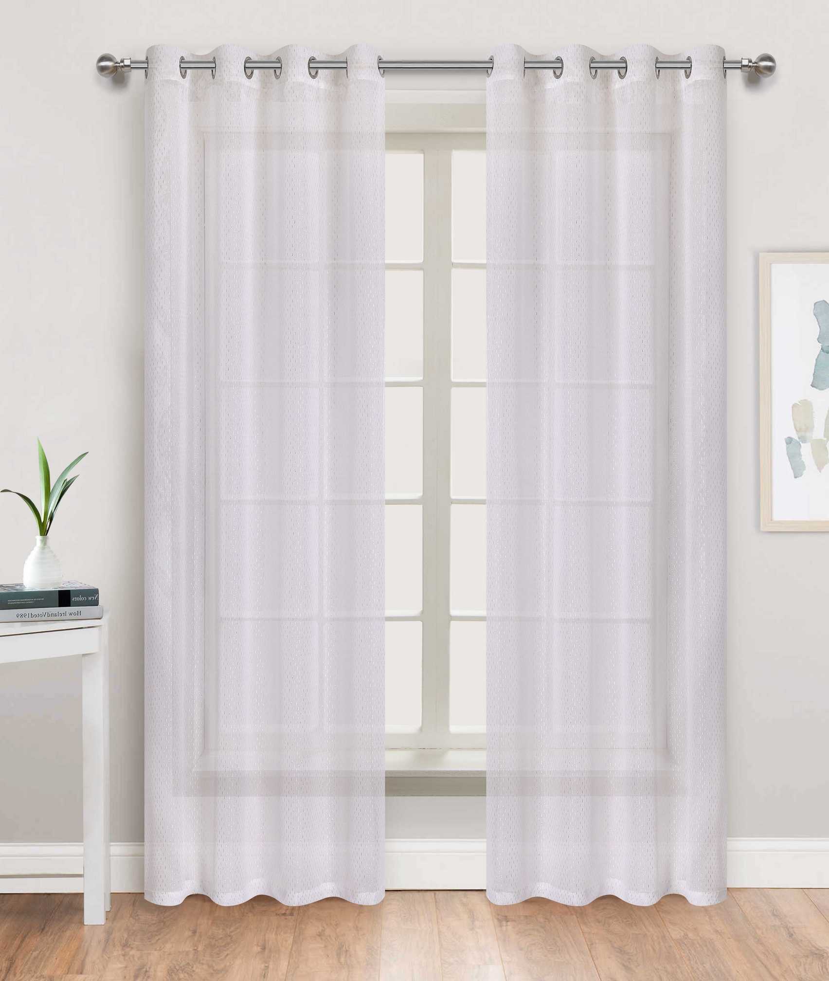 Skyline Sheer Grommet Panel Sheer - 054x084 White C45326- Marburn Curtains