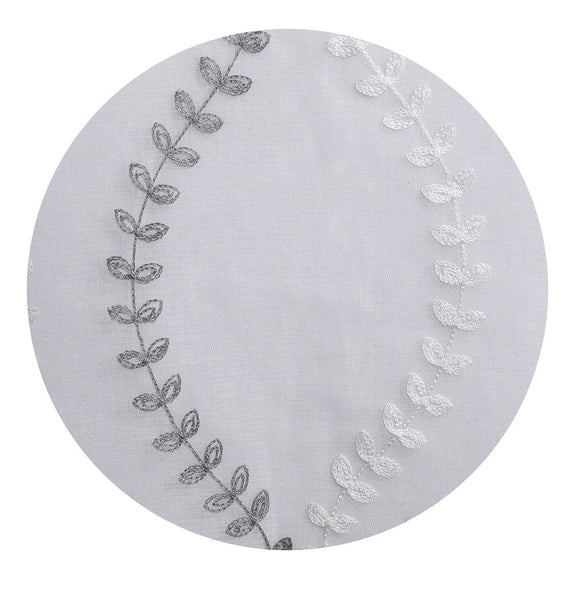 Fern Grommet Panel PAIR - 037x084 White-Grey C46101- Marburn Curtains