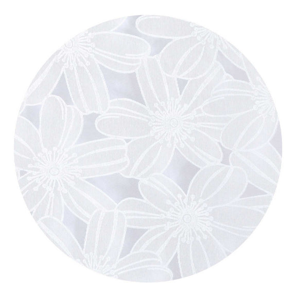 Flower Burst Grommet Panel - 054x084 White C45833- Marburn Curtains