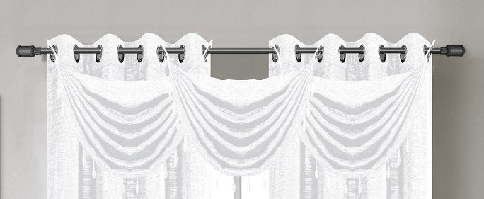 Glitter Waterfall Valance w/Beads - 030x020   White  C37863- Marburn Curtains
