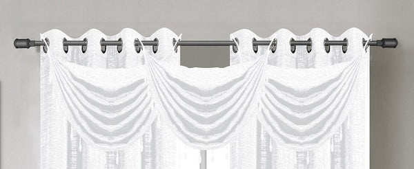 Glitter Waterfall Valance w/Beads - 030x020   White  C37863- Marburn Curtains