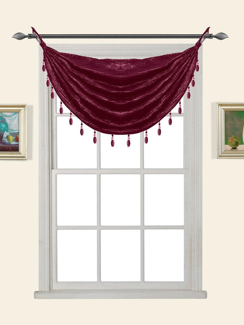 Glitter Waterfall Valance w/Beads - - Marburn Curtains