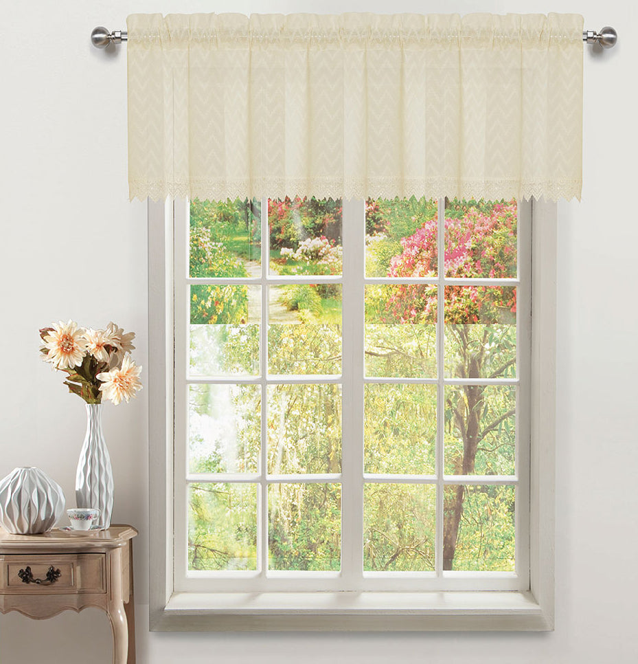 Chiffon Rod Pocket Valance - 056x012   Beige C43710- Marburn Curtains