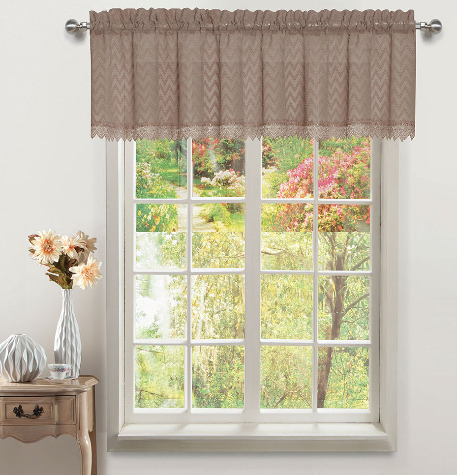 Chiffon Rod Pocket Valance - 056x012   Toast c43709- Marburn Curtains