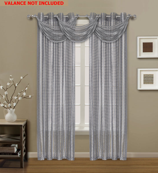 Links Grommet Panel - 054x084   Silver- Marburn Curtains