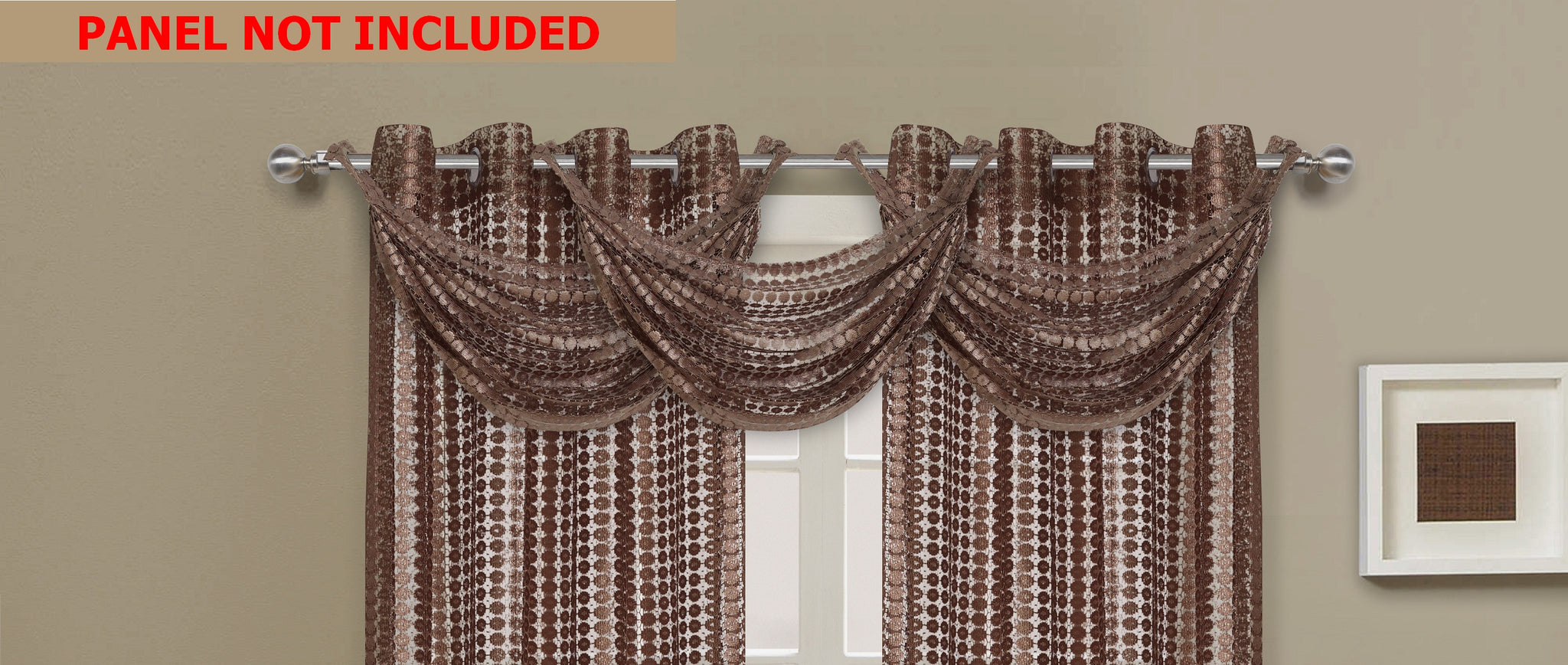 Links Waterfall Valance - 030x020   Taupe- Marburn Curtains