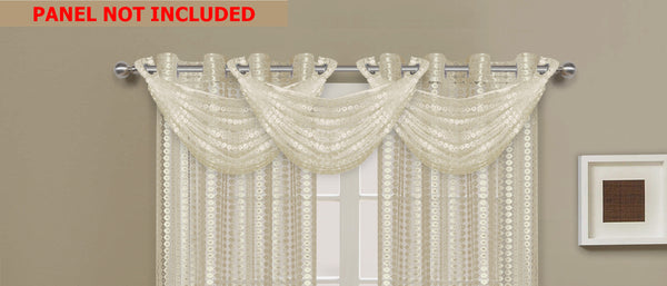 Links Waterfall Valance - 030x020   Beige- Marburn Curtains
