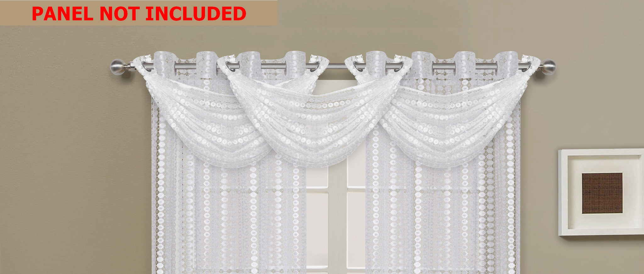 Links Waterfall Valance - 030x020   White- Marburn Curtains