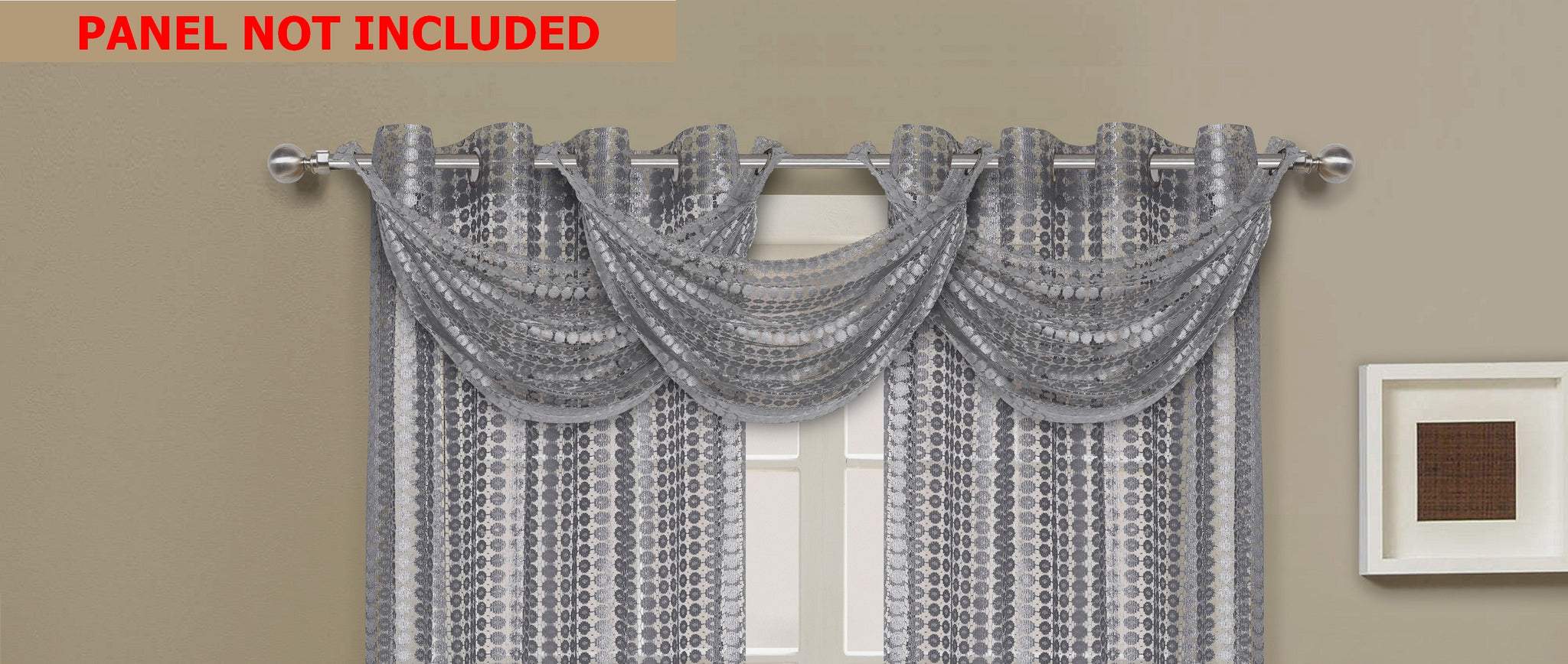 Links Waterfall Valance - 030x020   Silver- Marburn Curtains