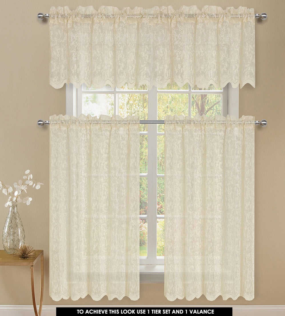 Mirage Rod Pocket Tier - 056x036   Beige C43938- Marburn Curtains