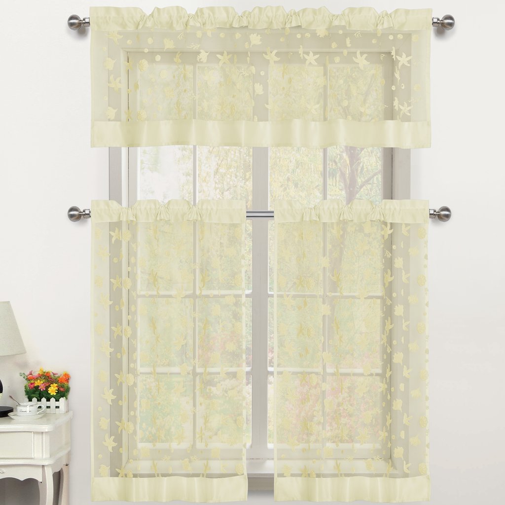 Beaches Sheer Rod Pocket Tiers