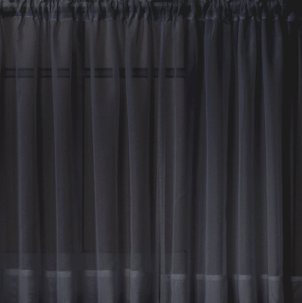 Emelia Sheer Rod Pocket Tier - 060x024 Black C31332- Marburn Curtains