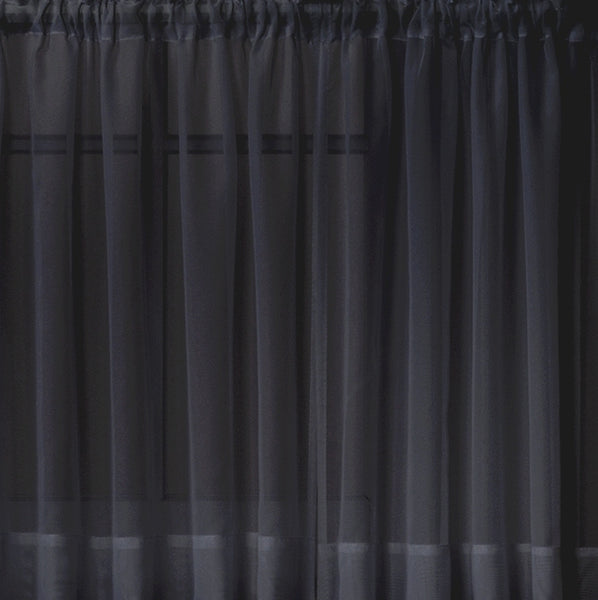 Emelia Sheer Rod Pocket Tier - 060x024 Black C31332- Marburn Curtains