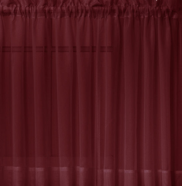 Emelia Sheer Rod Pocket Tier - 060x024 Burgundy C31333- Marburn Curtains