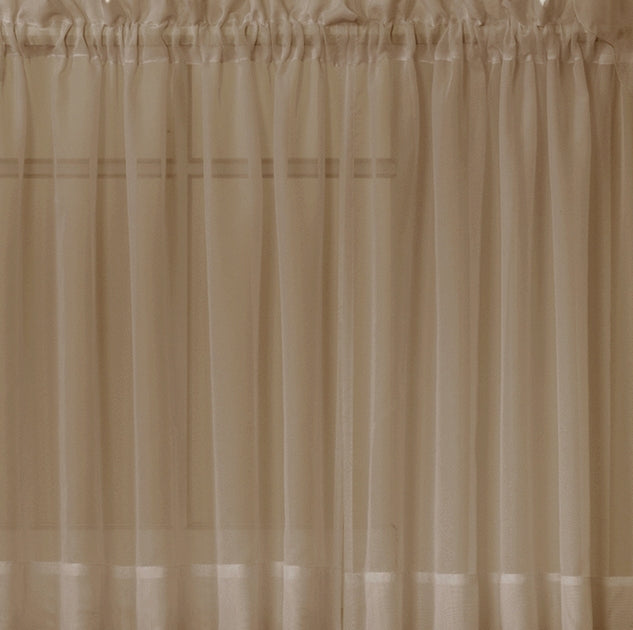 Emelia Sheer Rod Pocket Tier - 060x024 Taupe C31344- Marburn Curtains