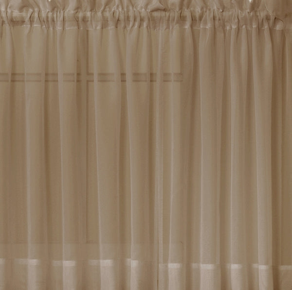Emelia Sheer Rod Pocket Tier - 060x024 Taupe C31344- Marburn Curtains
