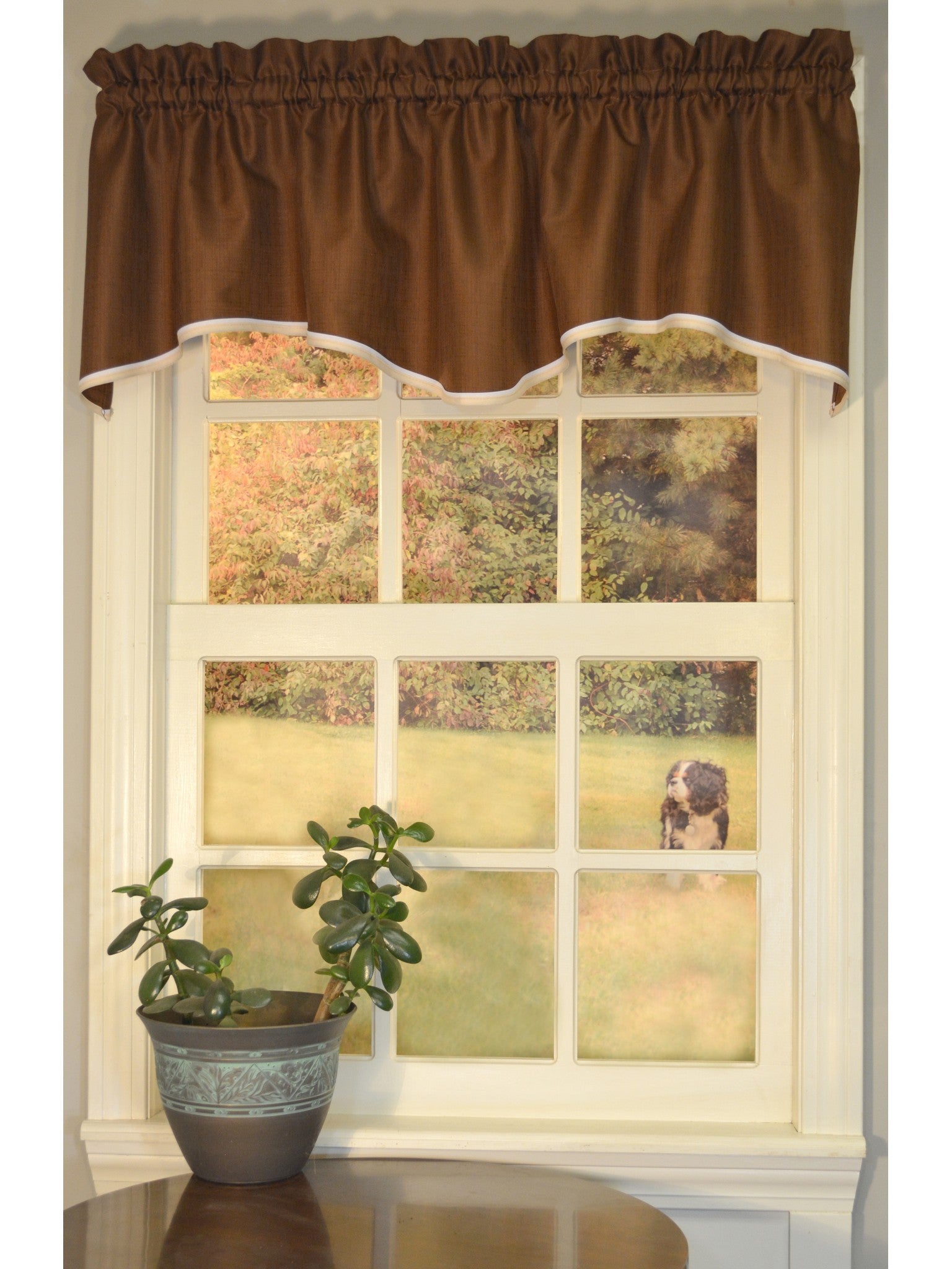 Franklin Rod Pocket M Valance - Valance  056x015 Chocolate C37093- Marburn Curtains