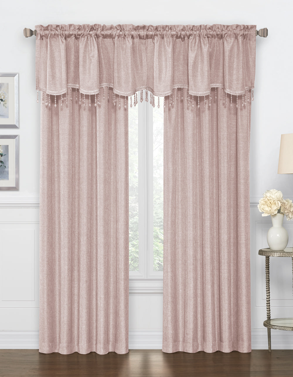 Gina Rod Pocket Panel - Panel 52x84 Rose C42286- Marburn Curtains