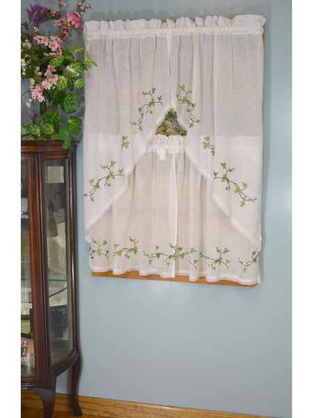 Garden Path Rod Pocket Tier/Valance/Swag - - Marburn Curtains