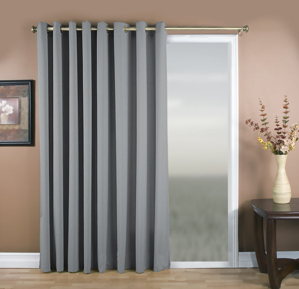 Glasgow Grommet Patio Door Panel - 112x084 Cornflower Blue C27917- Marburn Curtains