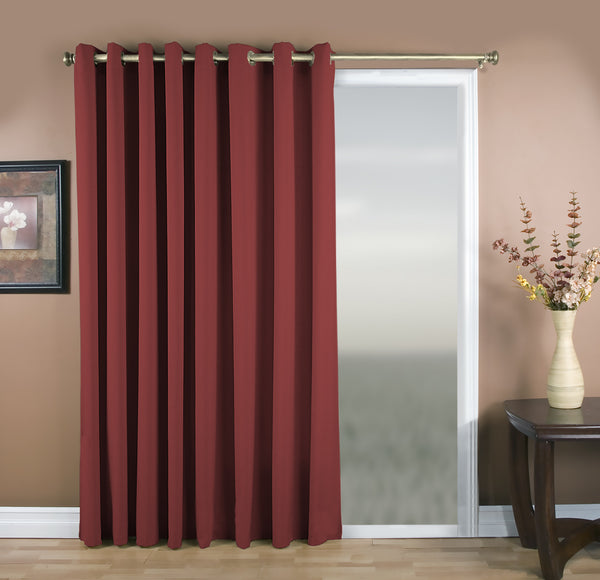 Glasgow Grommet Patio Door Panel - 112x084 Pomegranate C27920- Marburn Curtains