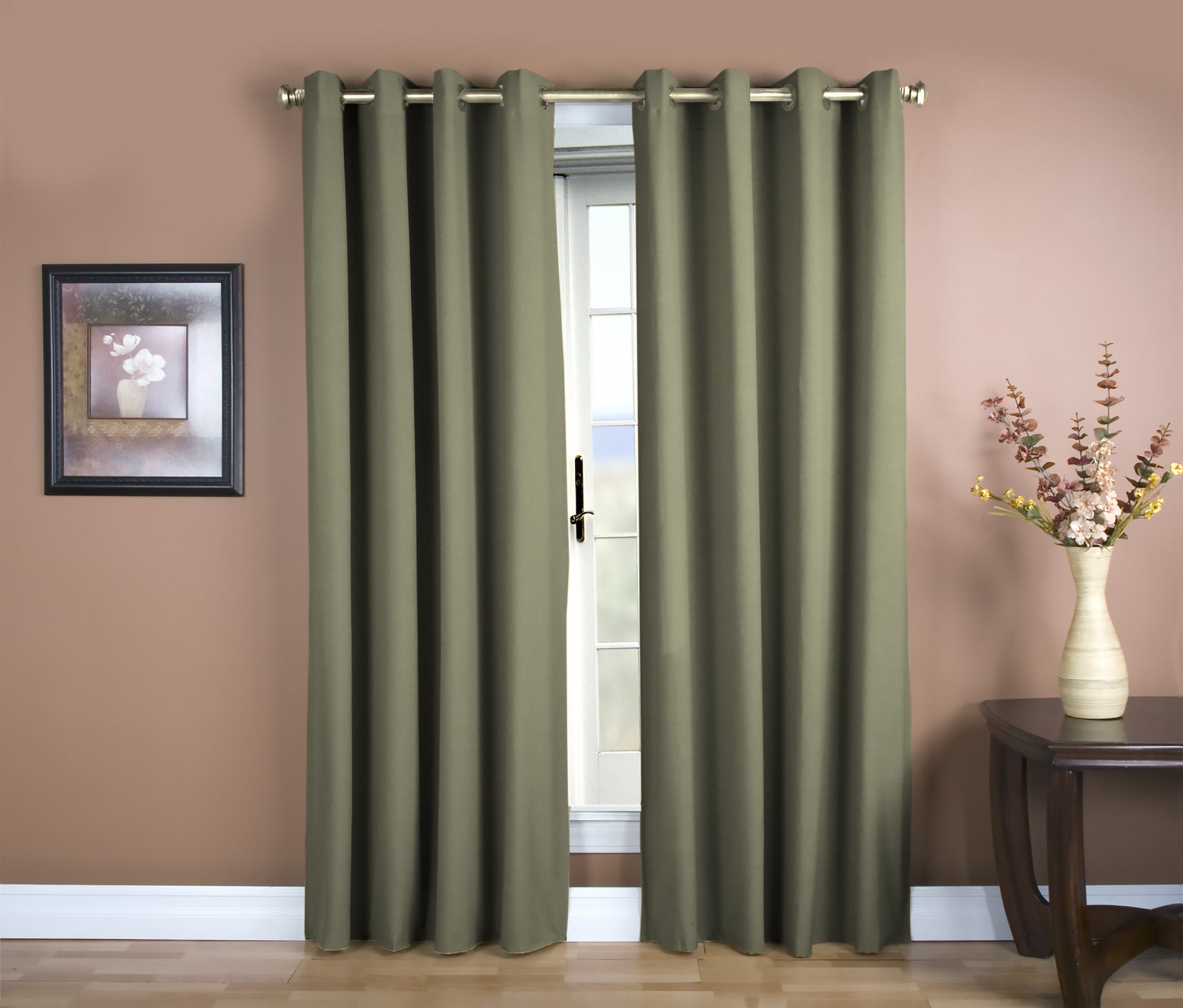 Glasgow Grommet Panel - 056x084 Spanish Moss C27926- Marburn Curtains