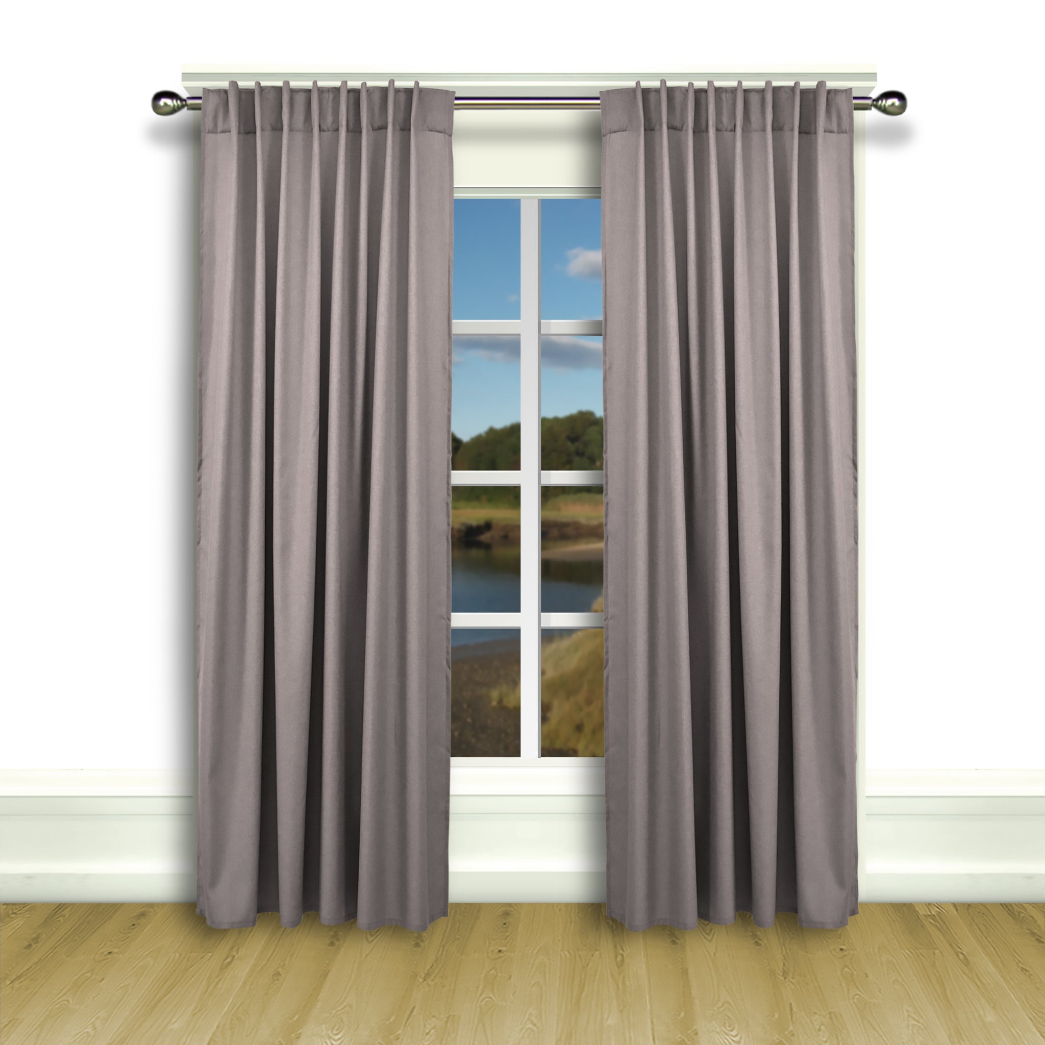 Glasgow Rod Pocket Panel - 056x063 Grey C25722- Marburn Curtains