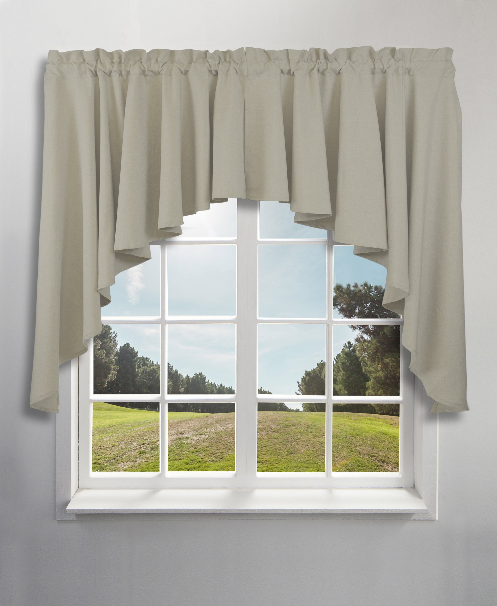Glasgow Rod Pocket Tier / Valance / Swag - Swag 062x038 Grey C25724- Marburn Curtains