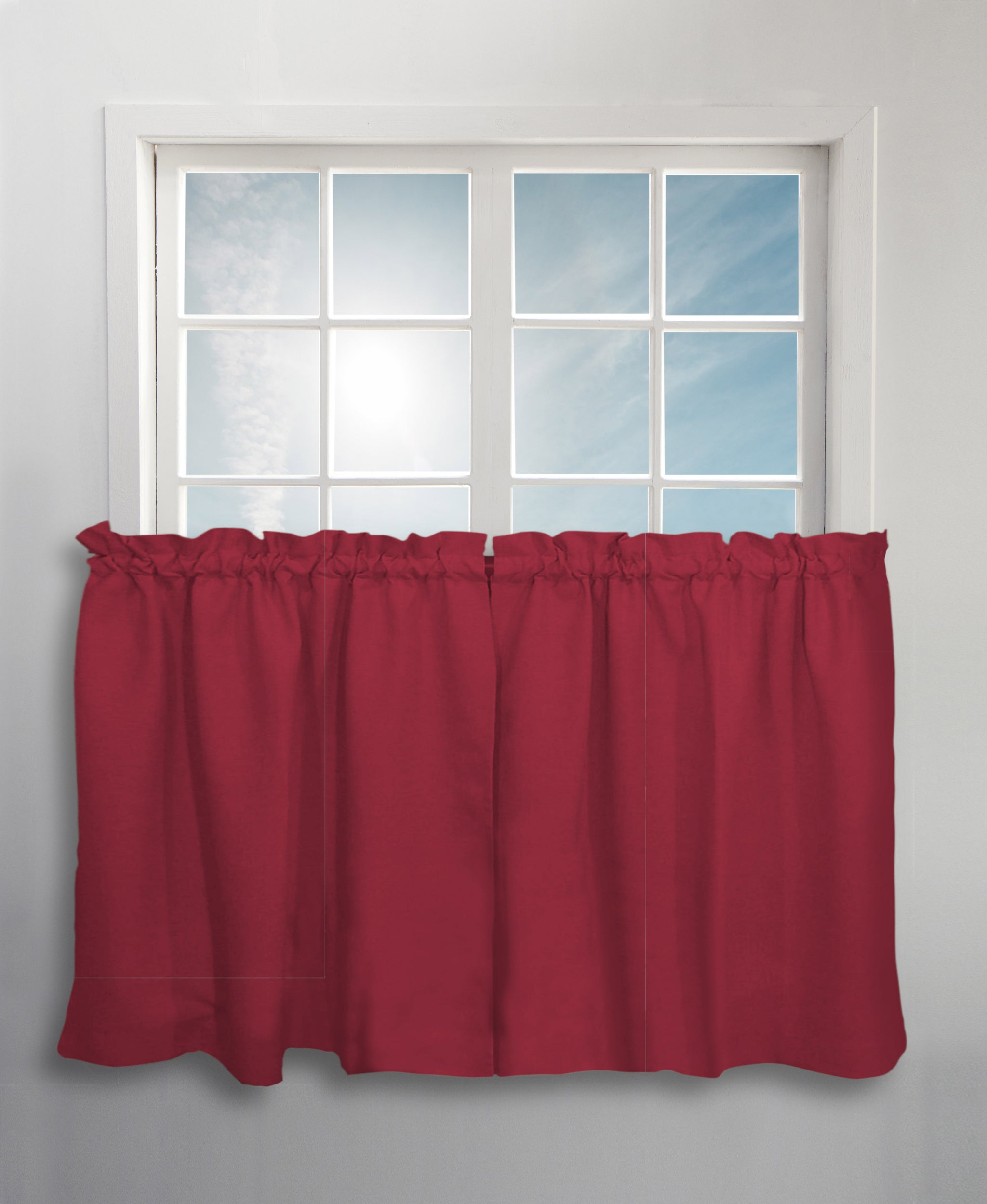 Glasgow Rod Pocket Tier / Valance / Swag - Tier 057x024 Pomegranate C31714- Marburn Curtains