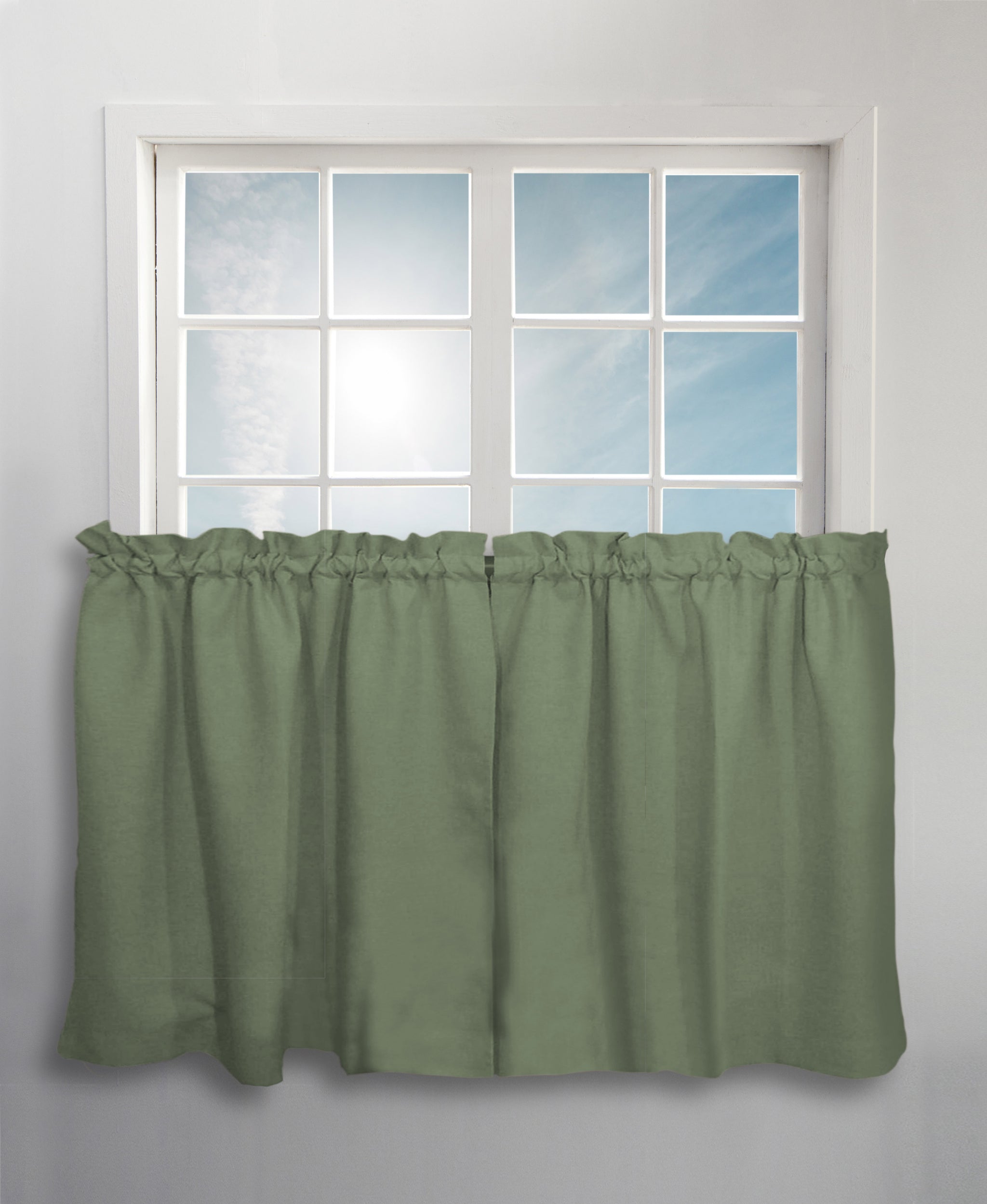 Glasgow Rod Pocket Tier / Valance / Swag - Tier 057x024 Spanish Moss C31715- Marburn Curtains