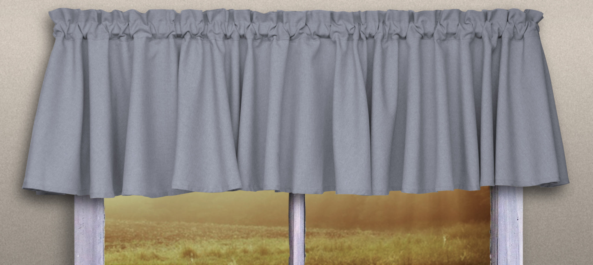 Glasgow Rod Pocket Tier / Valance / Swag - Valance 084x015 Cornflower Blue C31720- Marburn Curtains