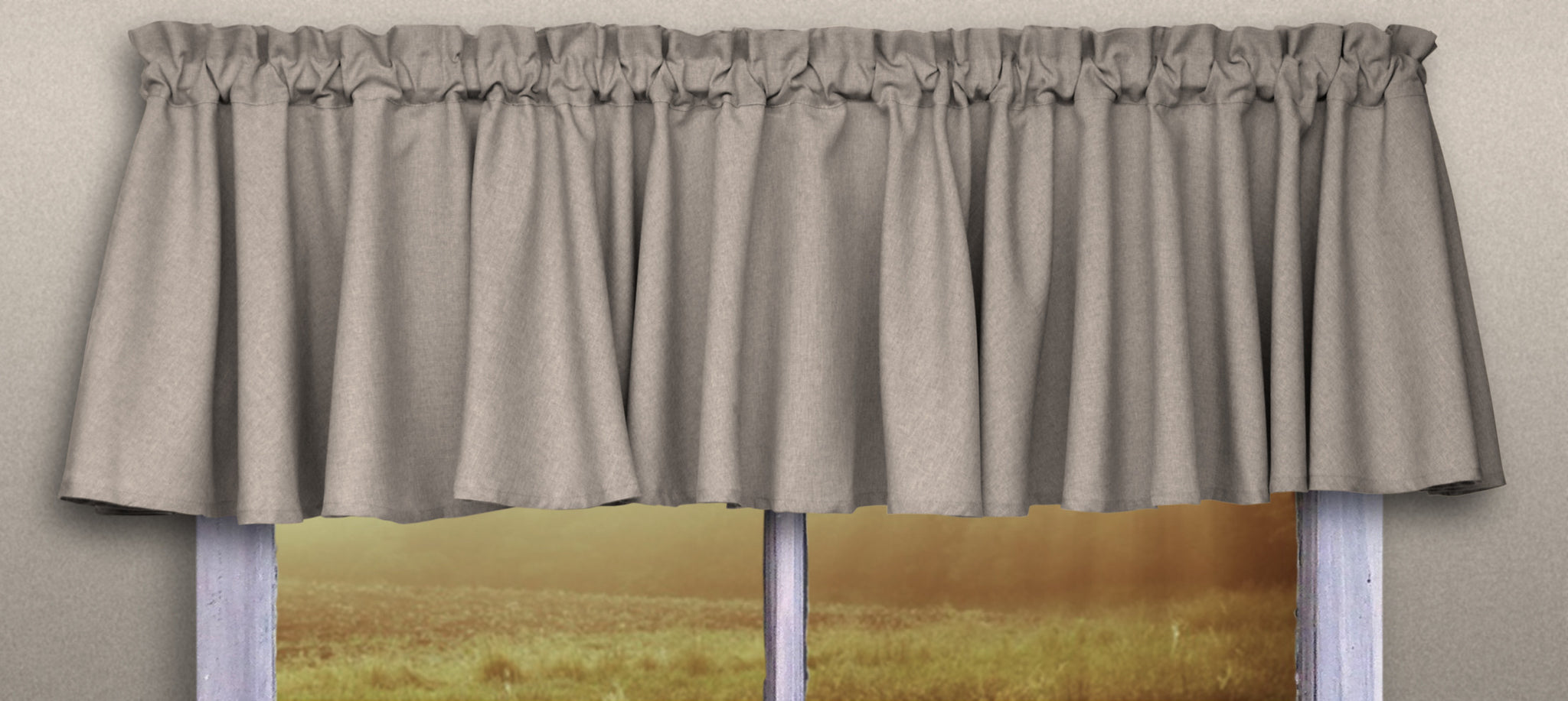 Glasgow Rod Pocket Tier / Valance / Swag - Valance 084x015 Grey C25727- Marburn Curtains