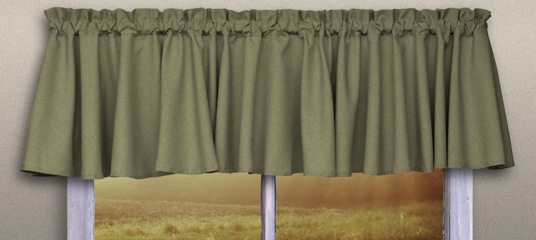 Glasgow Rod Pocket Tier / Valance / Swag - Valance 084x015 Spanish Moss C31723- Marburn Curtains