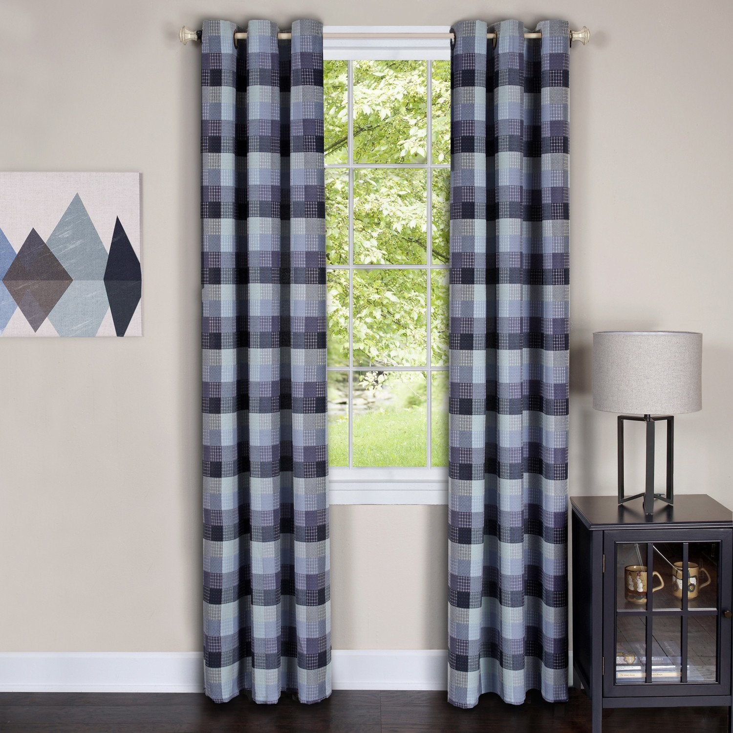 Harvard Plaid Grommet Valance - - Marburn Curtains