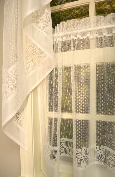 Hydrangea Lace Swag - 056x038 White C40755- Marburn Curtains