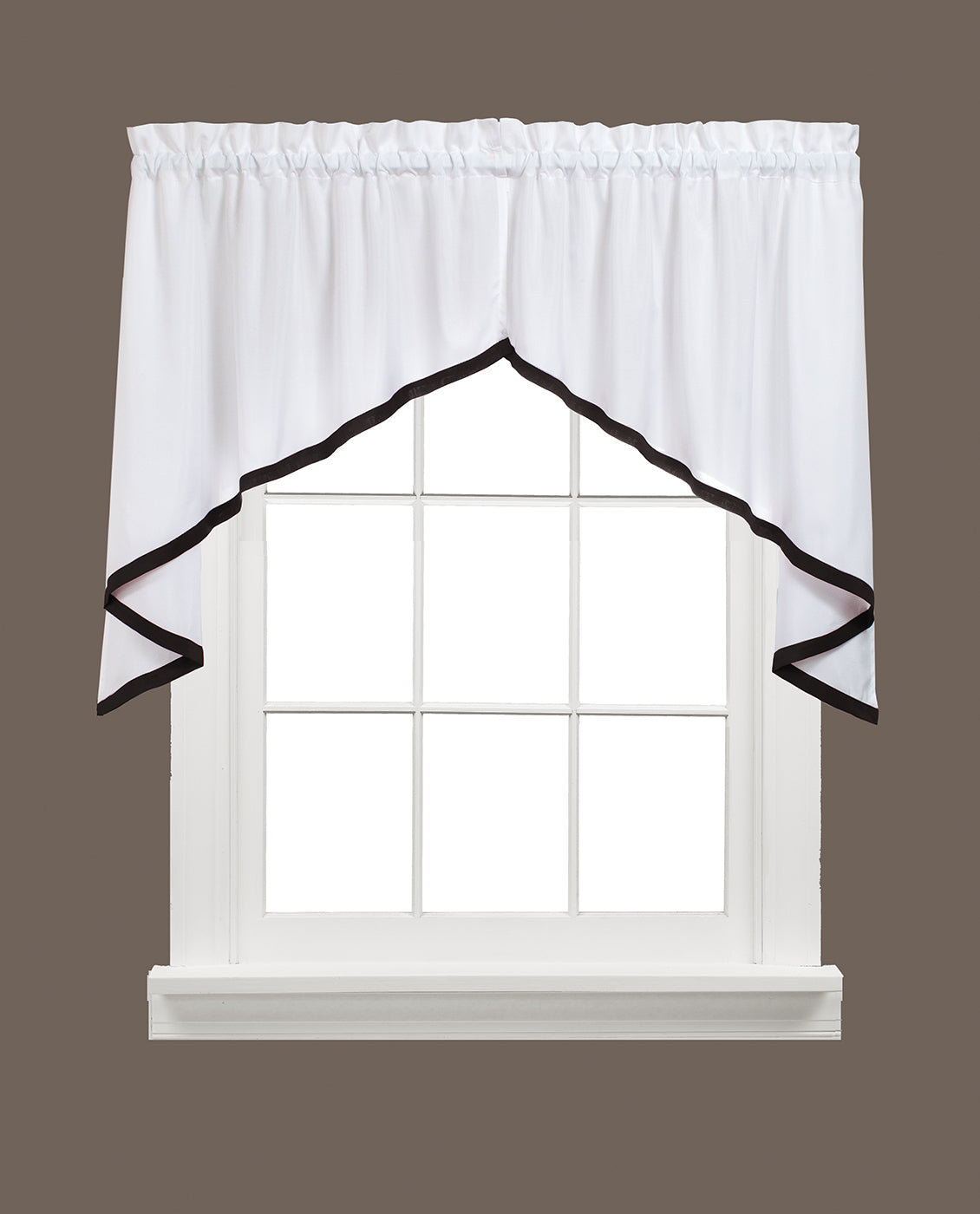 Kate Rod Pocket Swag Black - - Marburn Curtains