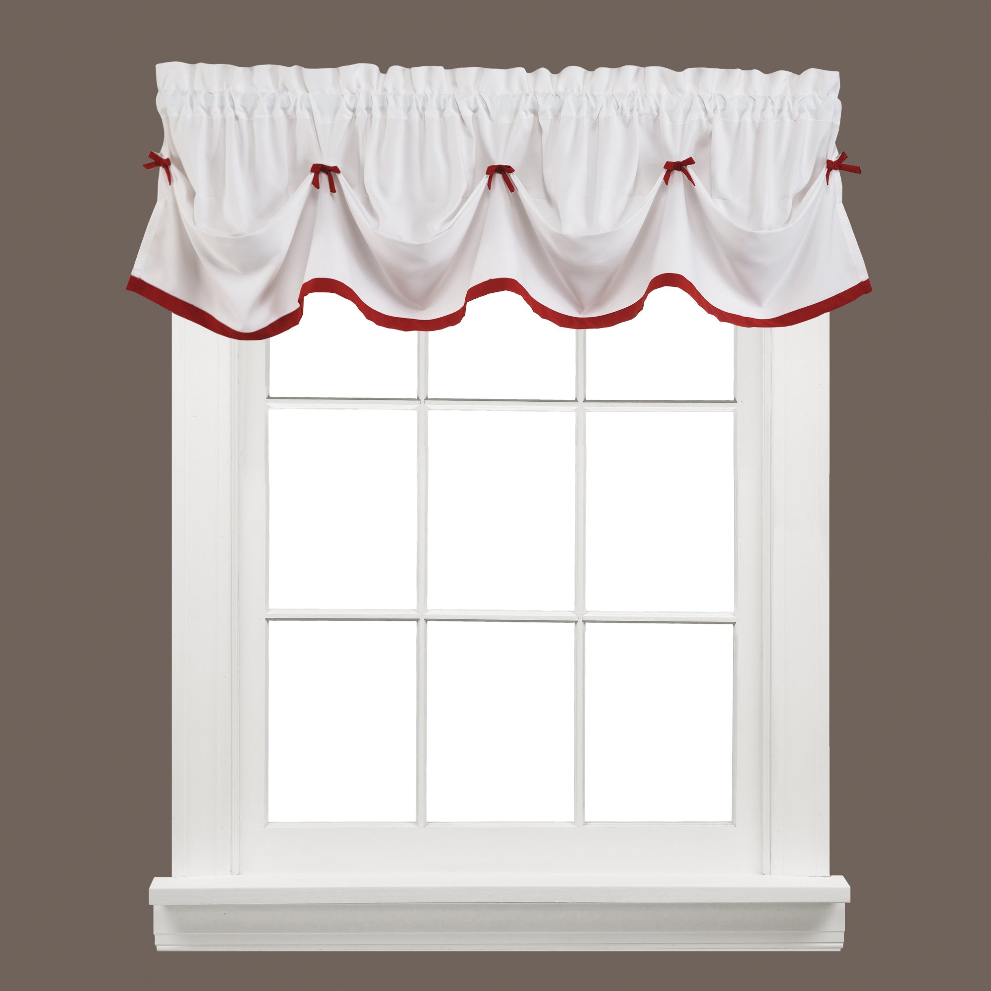 Kate Rod Pocket Tie Up Valance Berry - - Marburn Curtains