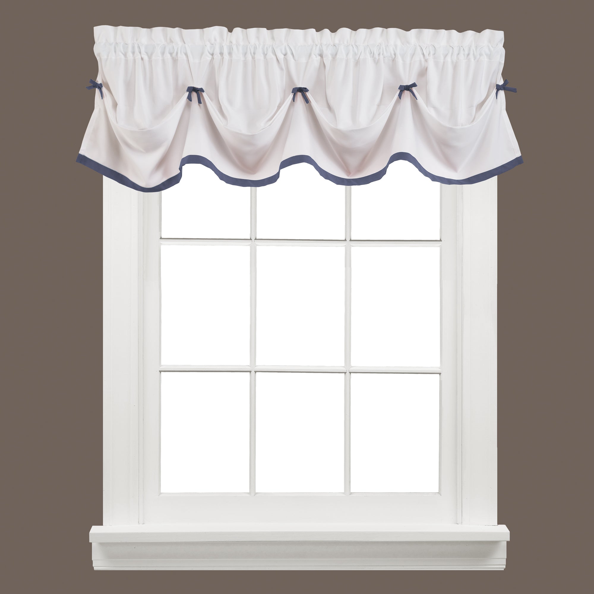 Kate Rod Pocket Tie Up Valance Blue - - Marburn Curtains