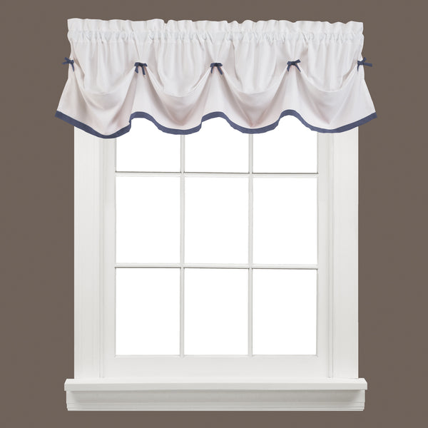 Kate Rod Pocket Tie Up Valance Blue - - Marburn Curtains