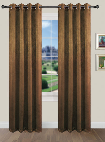 La Pearl Room Darkening Faux Suede Grommet Panel - Panel 052x084 Chocolate- Marburn Curtains