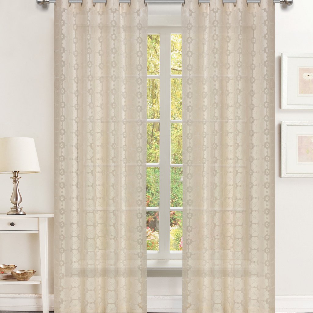 Mother of Pearl Sheer Lace Grommet Panel