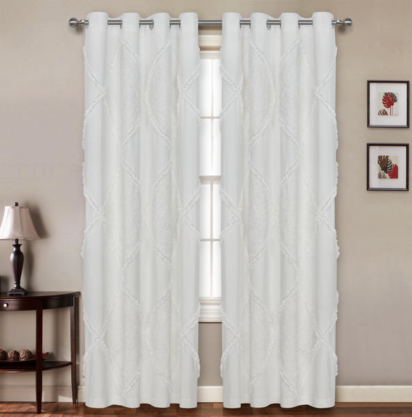 Scarlet Ruffled Lined Grommet Panel 84" - - Marburn Curtains