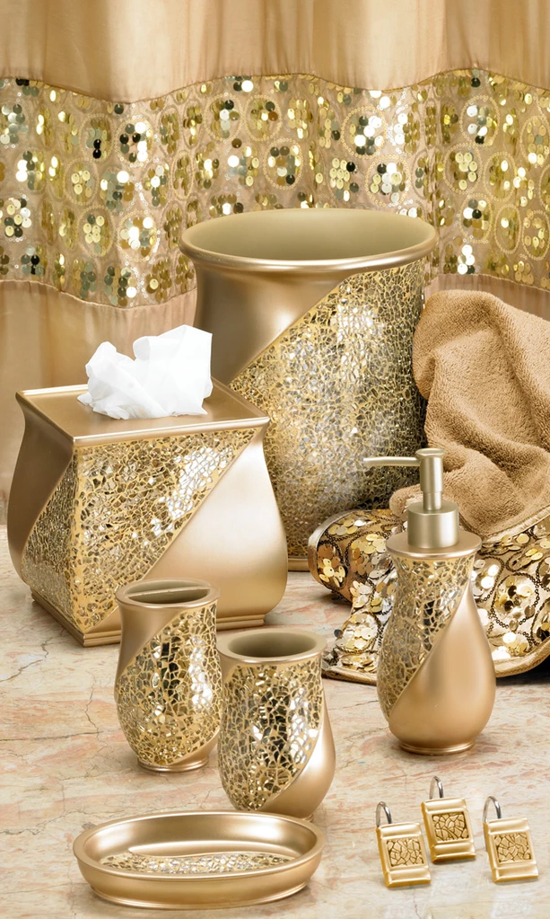 Sinatra Fabric Bath Collection Champagne Gold