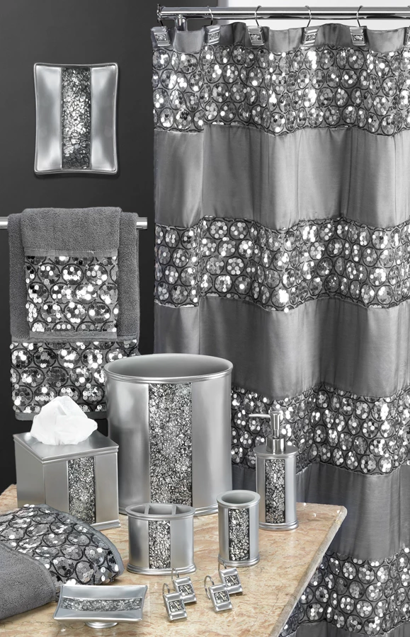 Sinatra Fabric Bath Collection Silver