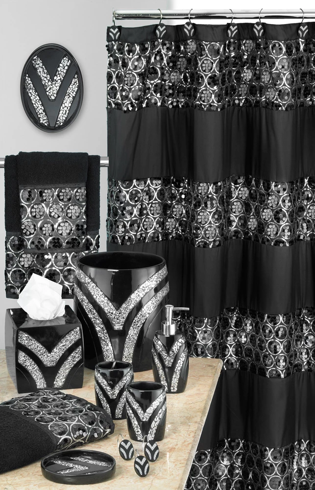 Sinatra Fabric Bath Collection Black