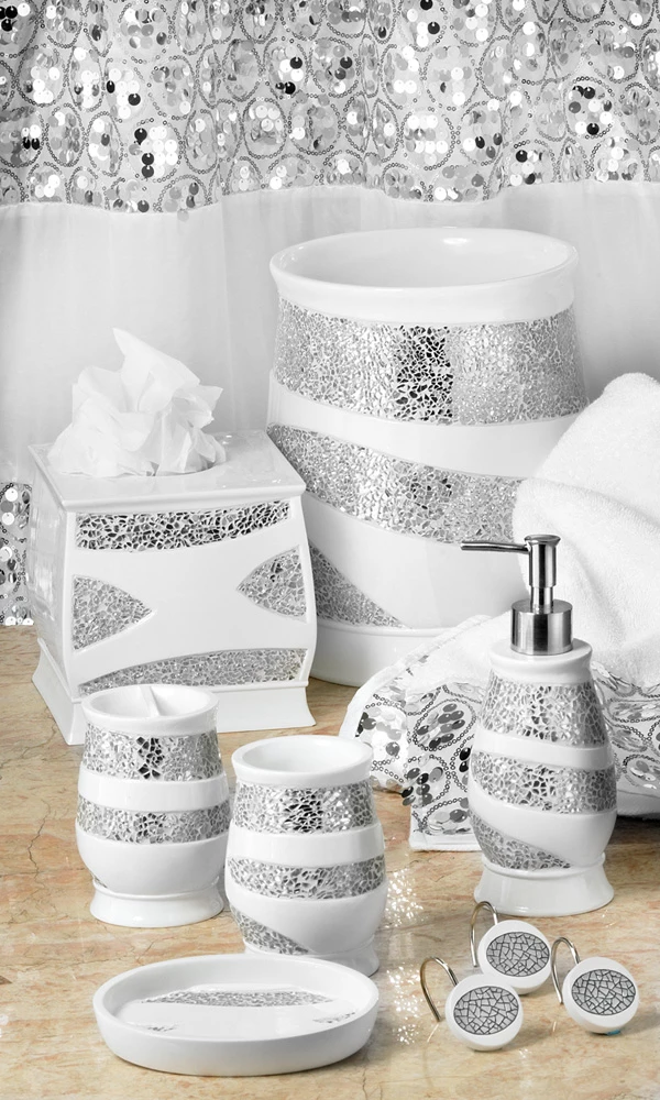 Sinatra Fabric Bath Collection White