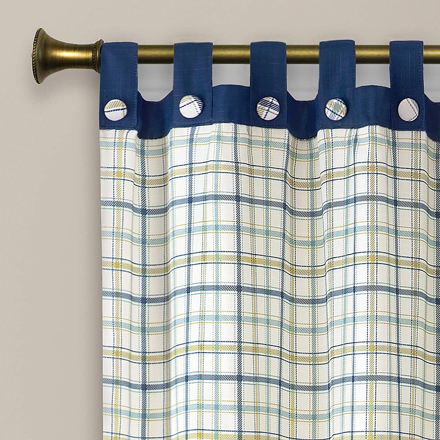 Tattersall Tab Top Panel - - Marburn Curtains