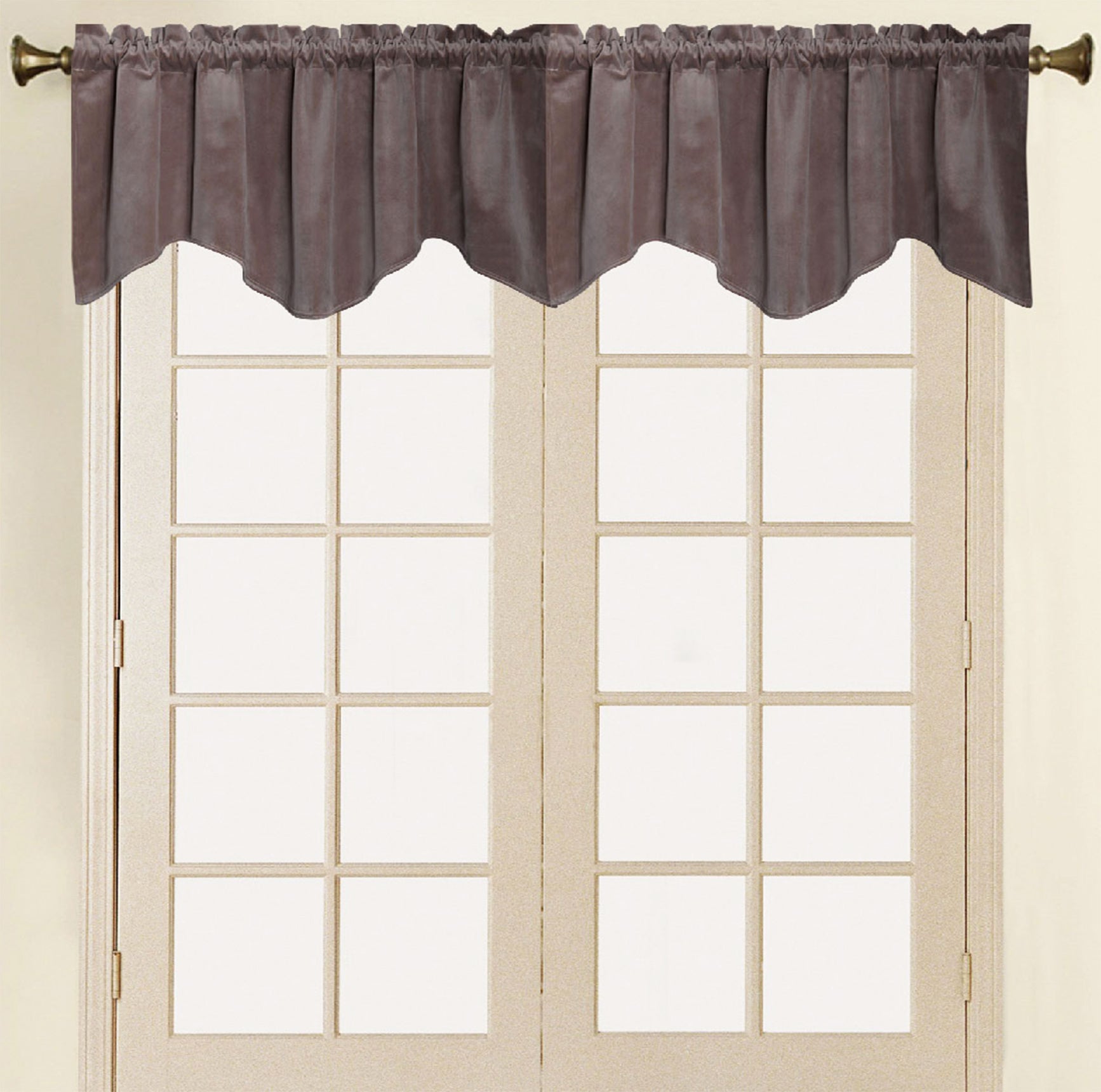 Vera Cruz Velvet Rod Pocket Valance - Valance 052x017 Chocolate C41277- Marburn Curtains