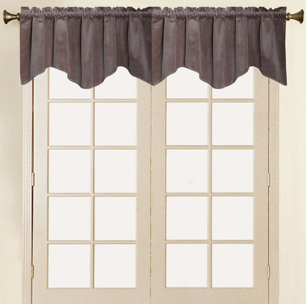 Vera Cruz Velvet Rod Pocket Valance - Valance 052x017 Chocolate C41277- Marburn Curtains